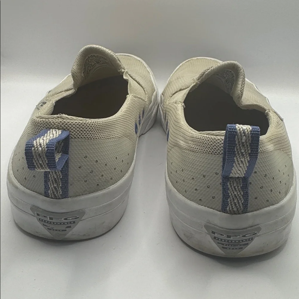 Columbia PFG Distant Water Slip-On Shoes Beige Mesh Boat Shoes Women’s Size 7.5